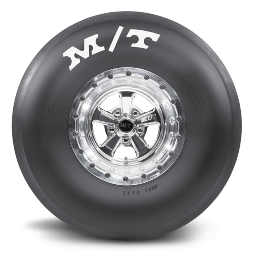 Mickey Thompson Tyre, ET Drag Slick, 33x10.5-15, Bias-Ply, Extra Tread Width, M5 Compound, Solid White Letters, Each