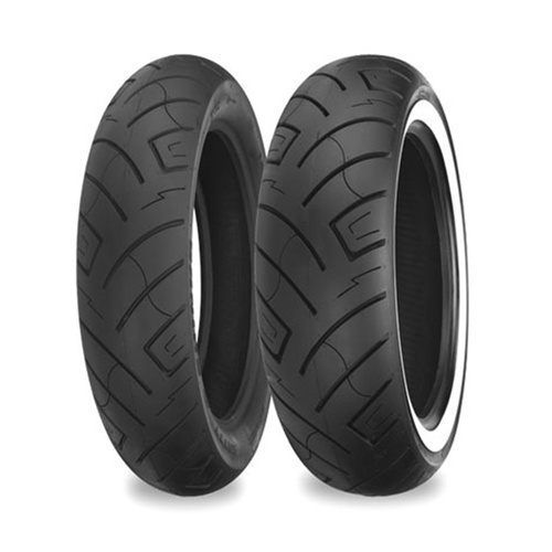 SHINKO Tyre , Motorcycle Tyre Front, Heavy Duty Suit Harley, SR 777 Cruiser 130/70-18, White Wall Each
