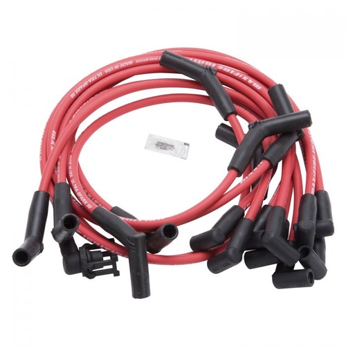Edelbrock Spark Plug Wires, Max-Fire Ultra Spark, Spiral Core, 50 ohms, 8.5mm, Red, For Ford Small Block, Set