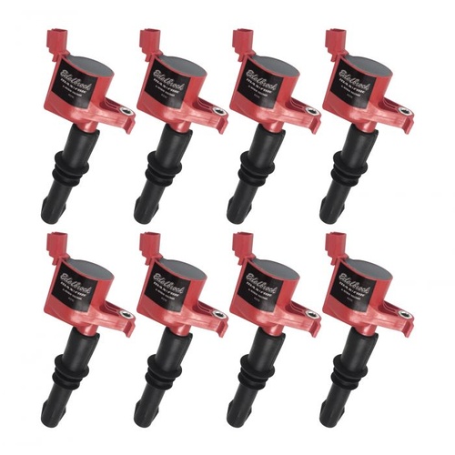 Edelbrock Ignition Coil, Coil-on-Plug, Modular, 68:1 Turns Ratio, 28, 000 Volts, Black and Red, 4.6L, 5.4L, 6.8L, Black 4.000 in. Boot, 3-Valve, For F