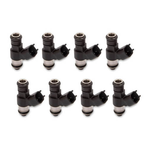Holley EFI Holley Fuel Injector, 120 lb/hr, PICO/EV6 Style, High Impedance, 1.85 in. Length, Black, Set of 8