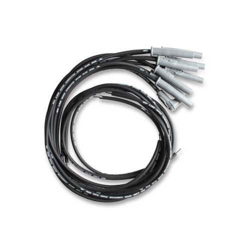 MSD Spark Plug Wires, Copper, Silicone, Multi-Angle, 8.5mm Dia, Black, Universal V8, Set