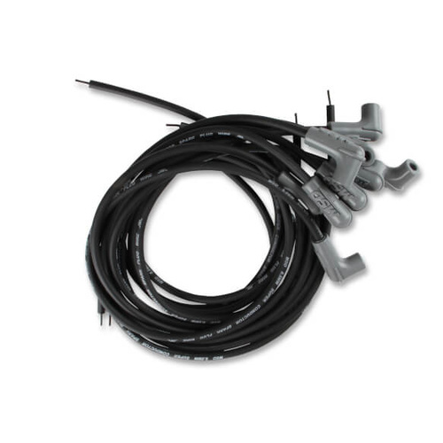 MSD Spark Plug Wires, Copper, Silicone, 90 Degree, 8.5mm Dia, Black, Universal V8, Set