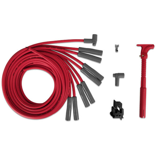 MSD Spark Plug Wires, Copper, Silicone, Hemi, 8.5mm Dia., Red, Pro Drag Racing, Set
