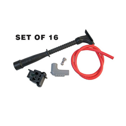 MSD Spark Plug Wires, Copper, Silicone, Hemi, 8.5mm Dia., Black/Red, Universal, Set