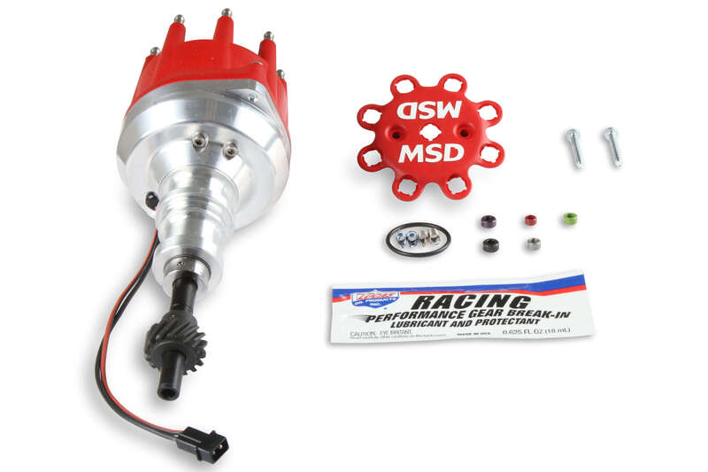 MSD Distributor, Pro-Billet, Magnetic Trigger, Mechanical Advance, Small Diameter, Holley Hi-Ram, For Ford, 289, 302, Each