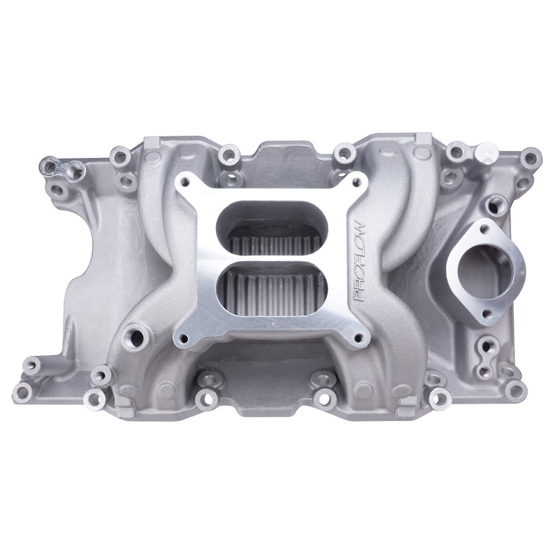 Proflow Intake Manifold, AirMax Aluminium, Natural, Square Bore, SB For Chrysler