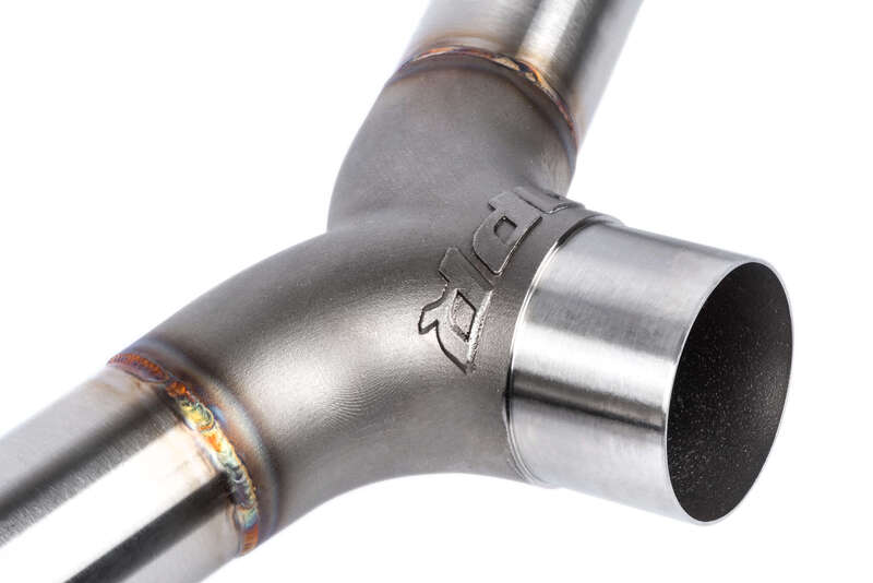 APR Exhaust System, Cat-Back, 3 in. Tubing Dia, MK7 GTI, Stainless Steel, w/ Front Muffler, Kit Diagram Image
