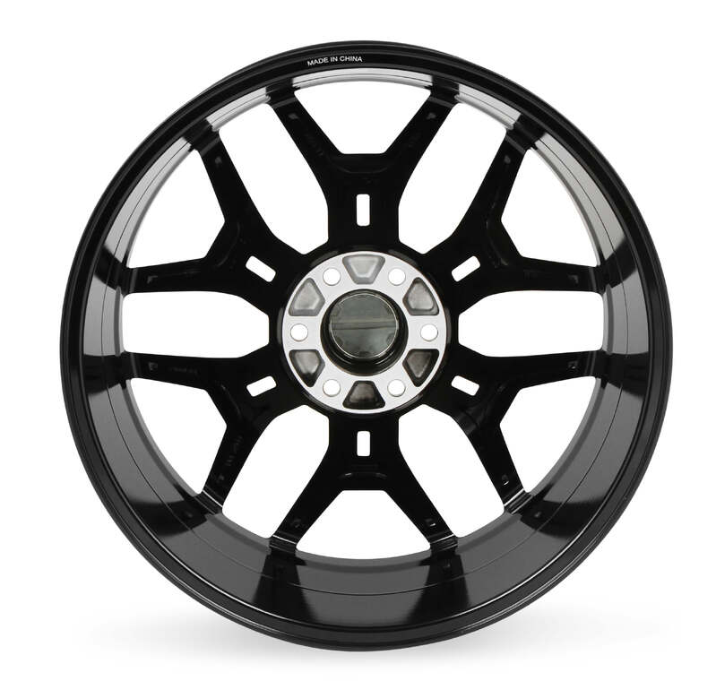 Carroll Shelby Wheel, CS45 Series, Flow Formed Aluminium, 20 in. Dia, 9 in. Width, 12 mm Offset, 6 x 5.31 in. Bolt Pattern, Gloss Black, Eac Diagram Image