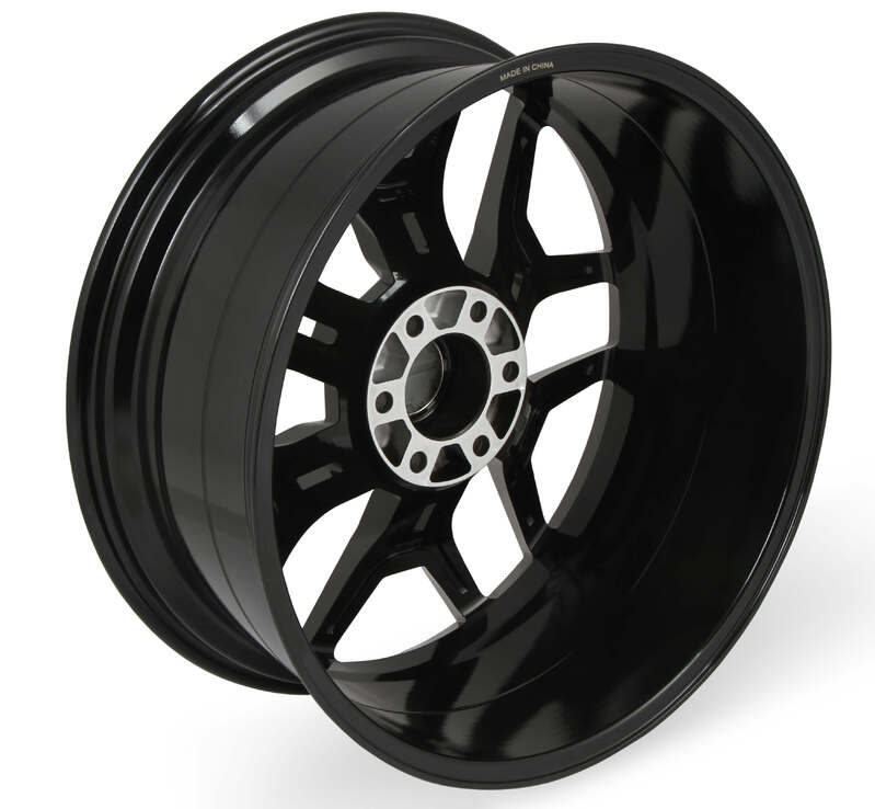 Carroll Shelby Wheel, CS45 Series, Flow Formed Aluminium, 22 in. Dia, 9.5 in. Width, 12 mm Offset, 6 x 5.31 in. Bolt Pattern, Gloss Black, E Diagram Image