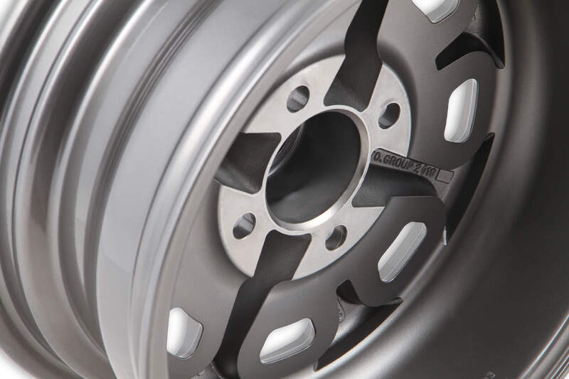 Legendary Wheel Wheel, LW40 Series, Magnum, Cast Aluminium, 14 in. Dia, 6 in. Width, 5 mm Offset, 4x4.5 in. Bolt Pattern, Charcoal/Machined, Each Diagram Image