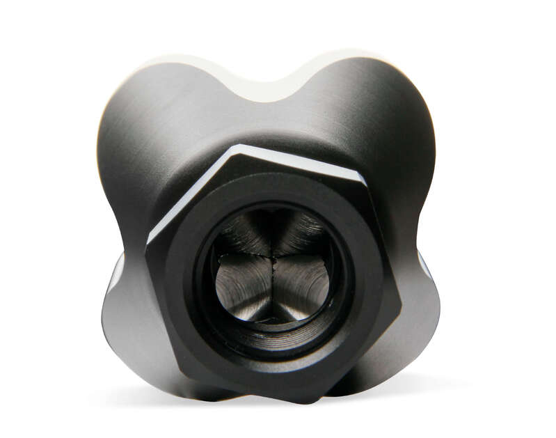 NOS Showerhead Distribution Block, Black, Inlet: -8 AN O-Ring Female Port, Outlet: (4) x -6 AN O-Ring Female Port, No Fittings Diagram Image