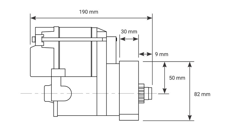 Proflow Starter Motor Power Torque Infini Clock For Holden Commodore LS/LSX 1.4 kW Diagram Image