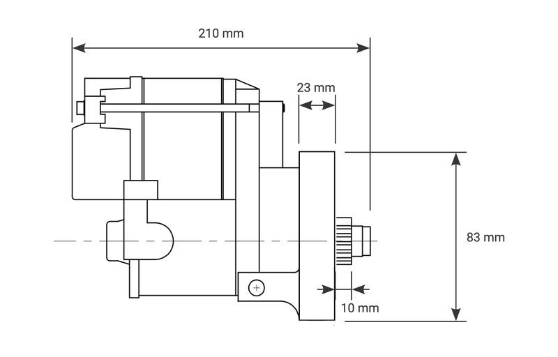 Proflow Starter Motor Power Torque Infini Clock For Chevrolet V8, 1.4kW 153/168T Diagram Image