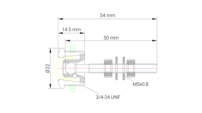 Proflow Quick Release Pro Latch 22mm Micro Fastener, Billet Aluminium, Polished, Kit Diagram Image