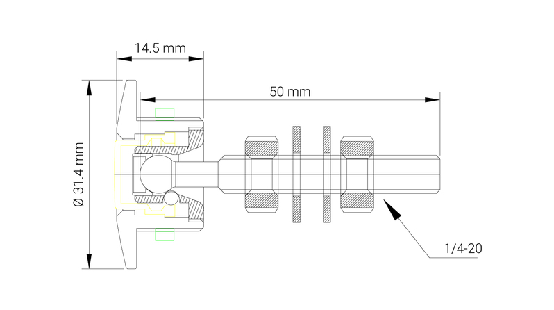Proflow Quick Release Pro Latch 31.5mm Mini Fastener, Billet Aluminium, Black, Kit Diagram Image