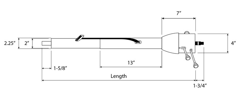 Proflow Universal Steering Column, Manual Collapsible Column, 5 Position Tilt, 32" Long , Black Powder Coat, Kit Diagram Image