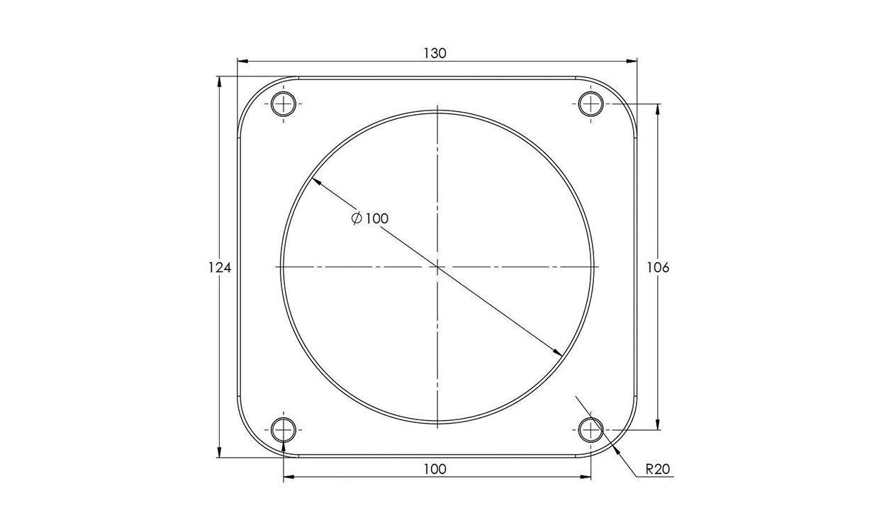 Proflow Throttle Body, Universal 100mm Bore Size, MPI, Billet Aluminium, Natural Diagram Image