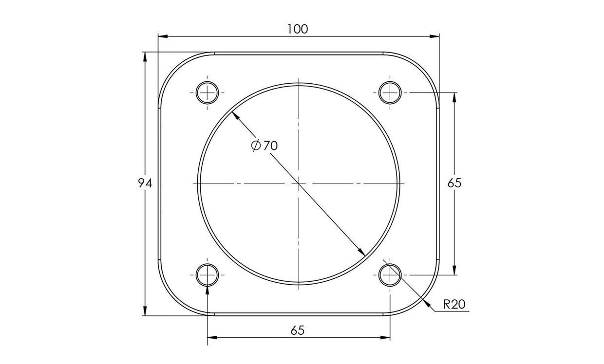 Proflow Throttle Body, Universal 70mm Bore Size, MPI, Billet Aluminium, Black Anodised Diagram Image