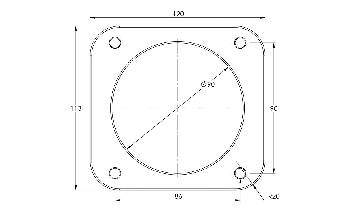 Proflow Throttle Body, Universal 90mm Bore Size, MPI, Billet Aluminium, Black Anodised Diagram Image
