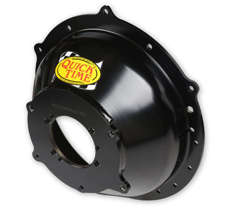 Quick Time Bellhousing, 11 in. max. Clutch, 153/168 Tooth Flywheel, 6 in. Height, Manual Transmission, Steel, Black, For Chevrolet LS - Without Starte Diagram Image