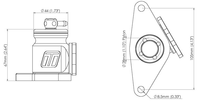 TURBOSMART Kompact Plumb Back Valve, Diverter Valve, For Subaru, Each Diagram Image