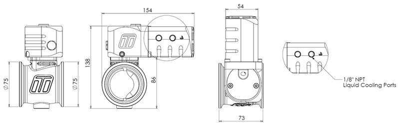 TURBOSMART StraightGate eSG50 Electronic External Wastegate, Kit Diagram Image