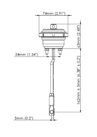TURBOSMART IWG75 Wastegate Actuator, For Subaru WRX MY15, 7PSI, Each Diagram Image