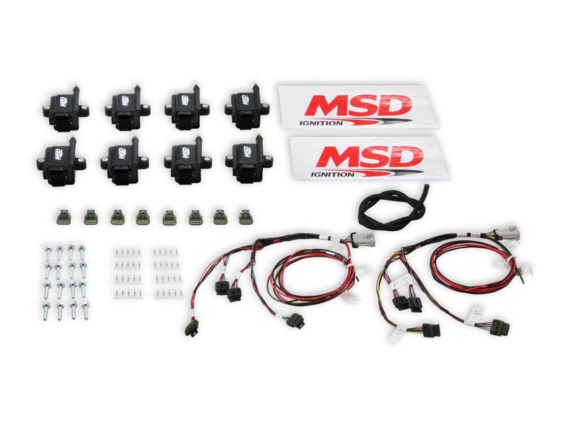 MSD Ignition Coil, Smart Coil, Coil Pack, Epoxy, Female/Socket, Black, Square, Kit