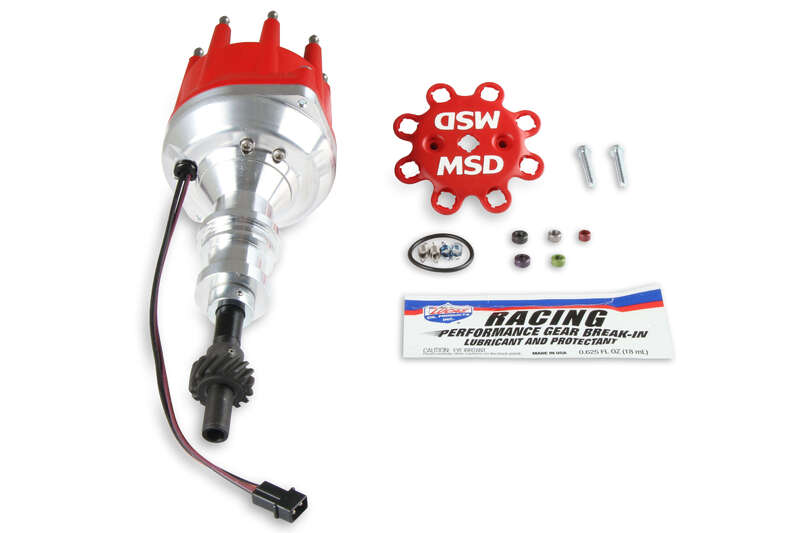 MSD Distributor, Pro-Billet, Magnetic Trigger, Mechanical Advance, Small Diameter, Holley Hi-Ram, For Ford, 351W, Each