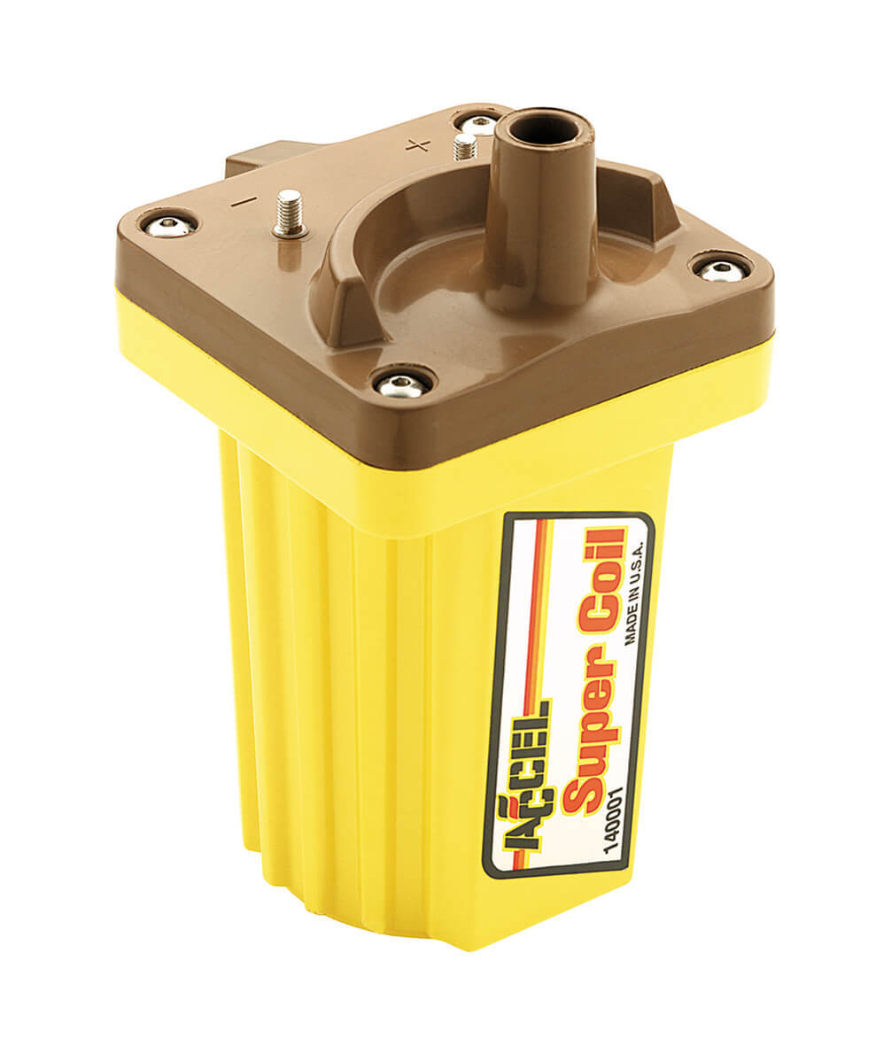 Ignition Coil, Super Coil, Canister, Rectangle, Oil-Filled, Yellow/Brown, 45,000 V, Each