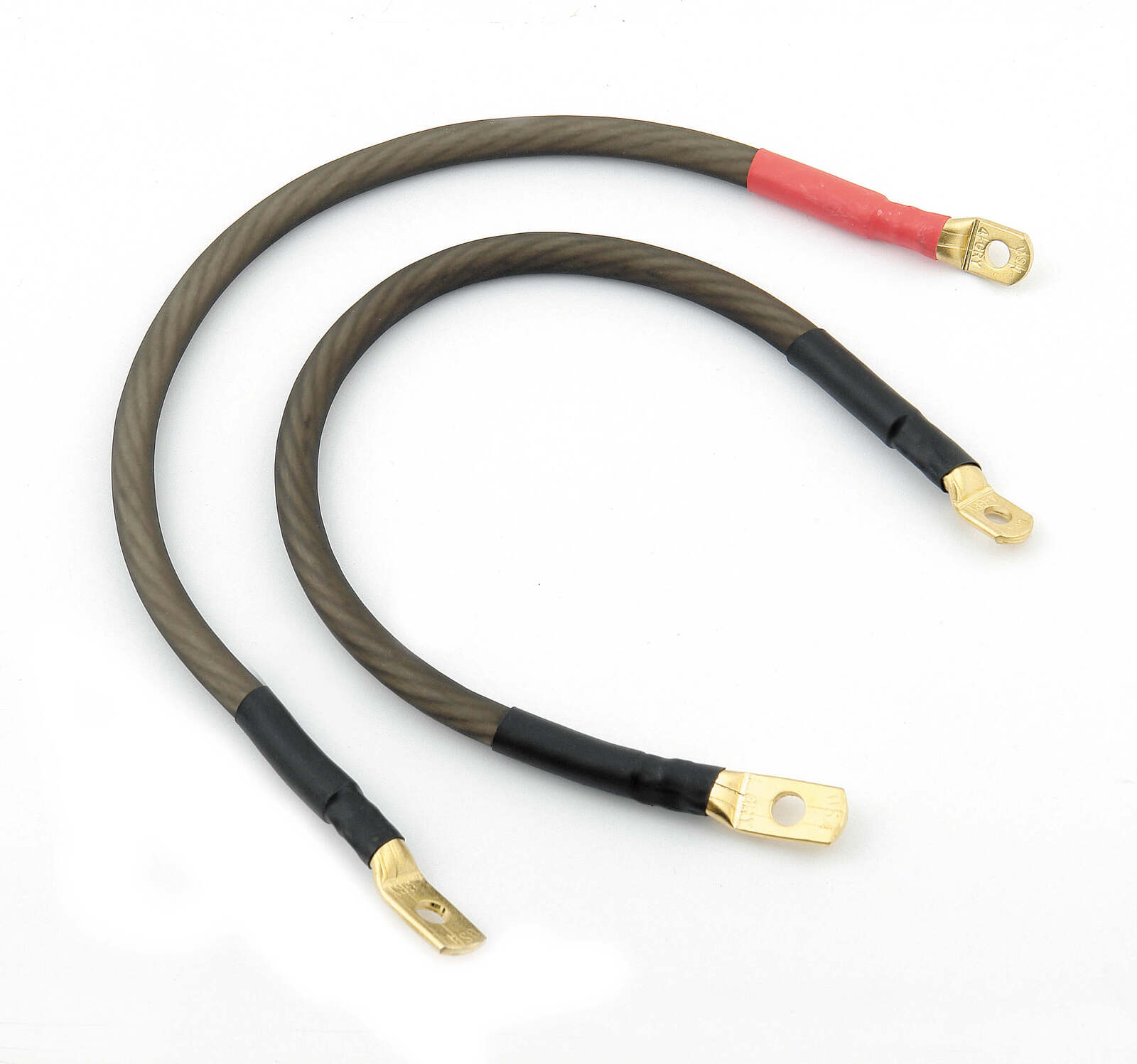 Battery Cables, Motorcycle, 4-Gauge, Tin Plated Copper, Gold Plated Ends, Pair
