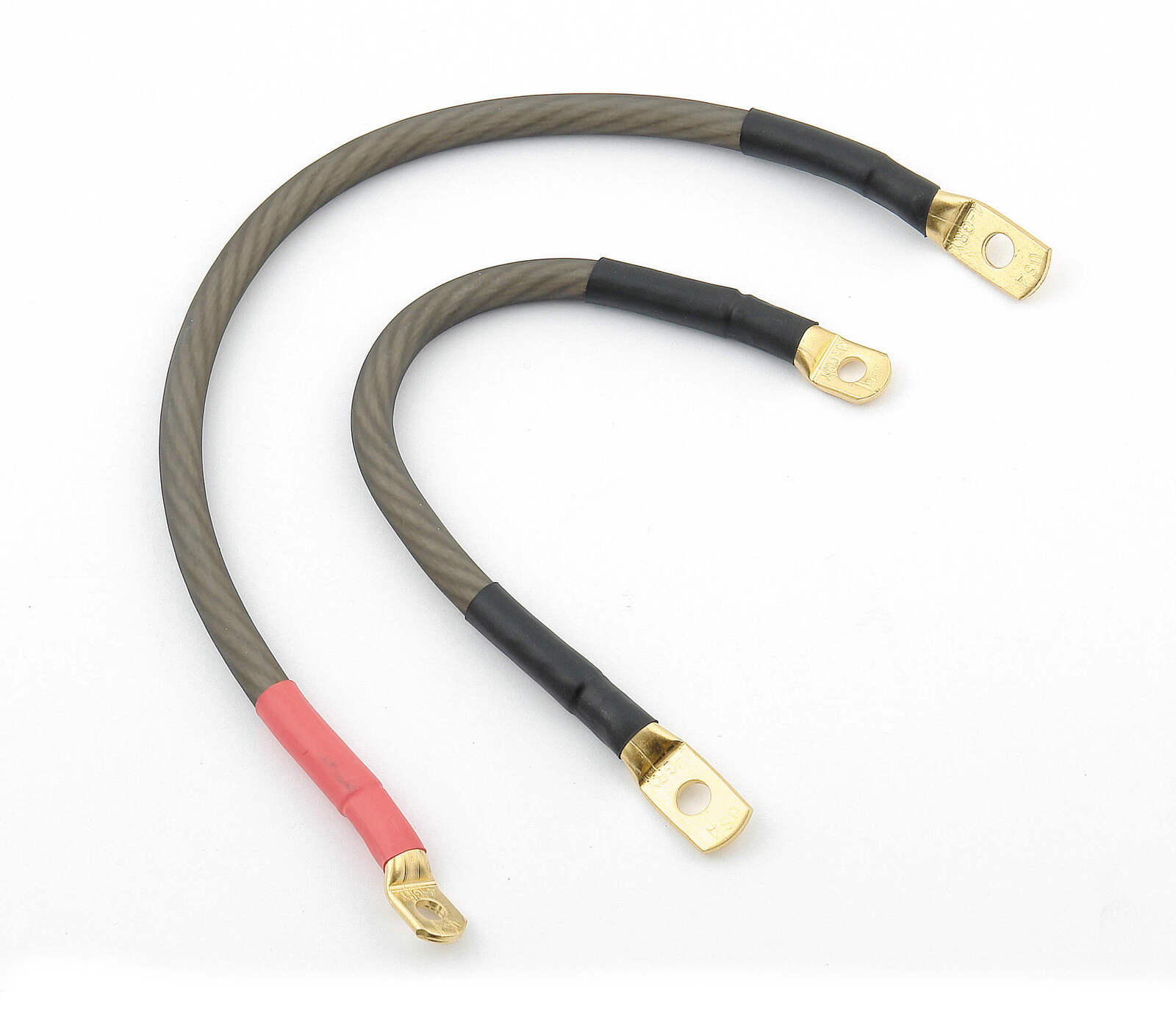 Battery Cables, Motorcycle, 4-Gauge, Tin Plated Copper, Gold Plated Ends, Pair
