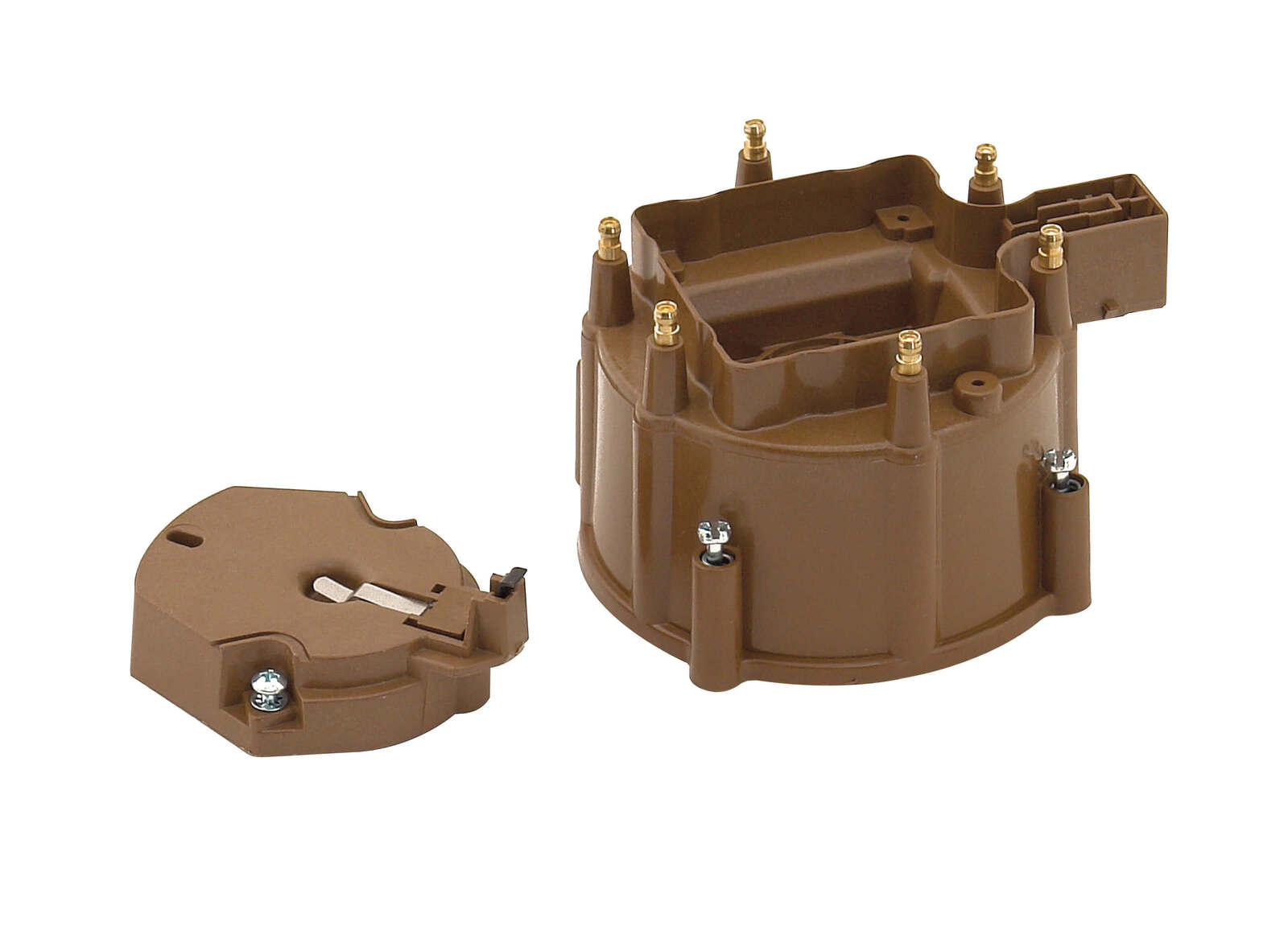 Cap and Rotor, Black, Male/HEI, Brass Terminals, Clamp-Down, GM, Checker, L6, V6, Kit