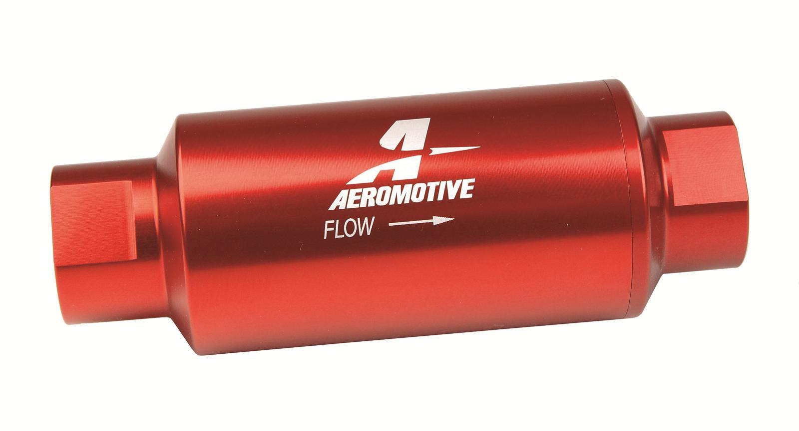 Fuel Filter Inline Mount Aluminium Red 10 Microns -10 AN Female Inlet Outlet Each