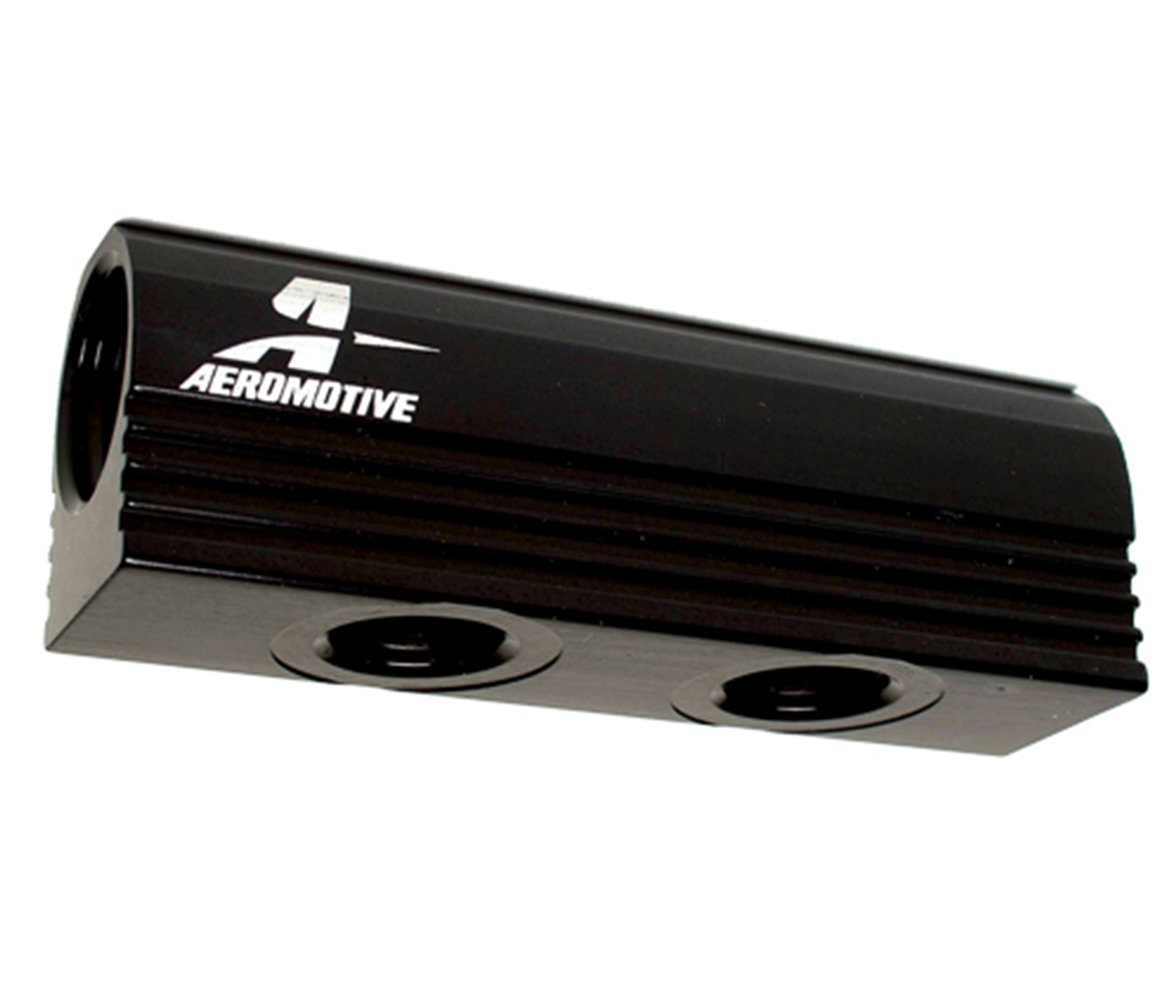 Fuel Distribution Block, Billet Aluminum, Dual -8 AN O-Ring to -6 AN O-Ring Ports, Universal, Each