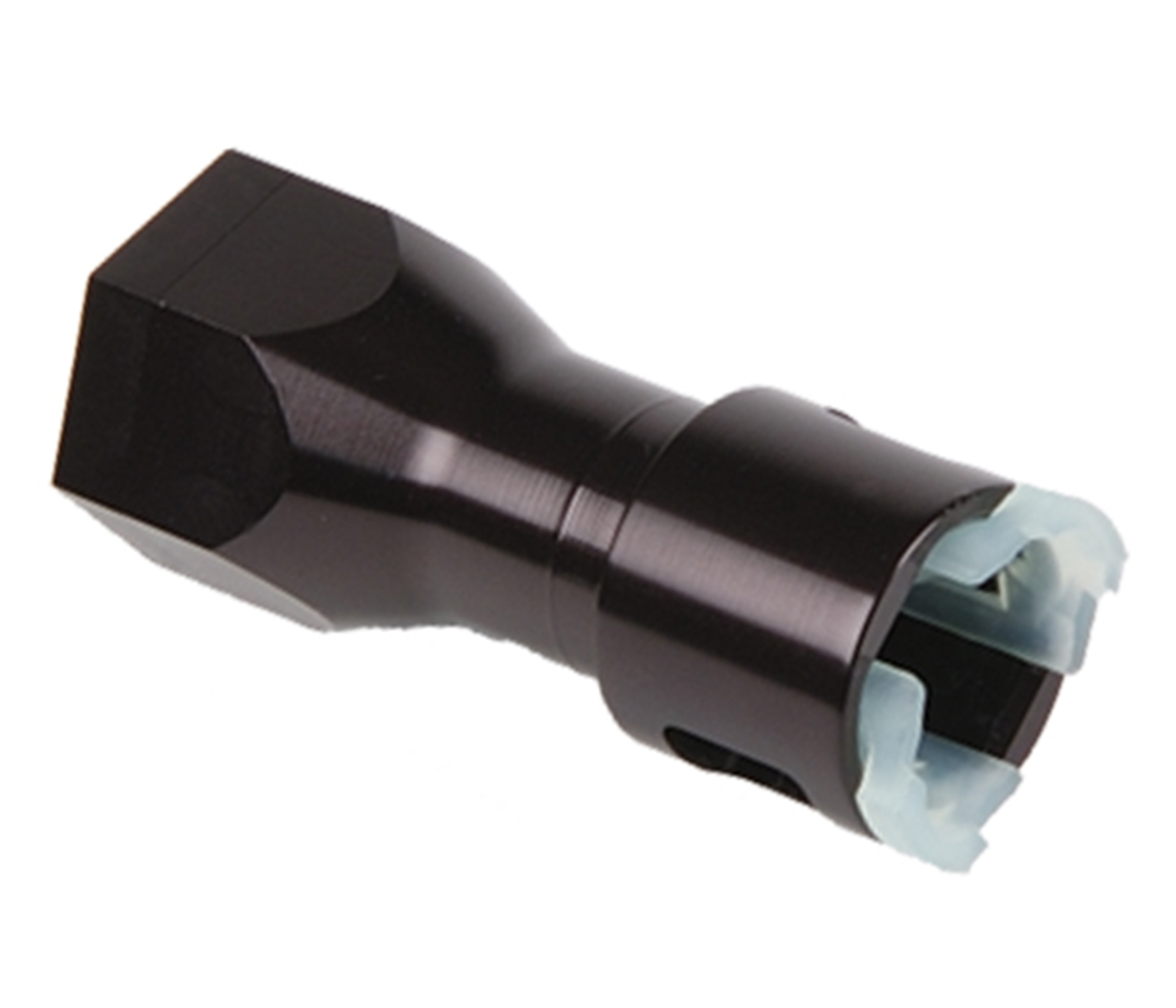Fitting,AN Quick Connect,Straight,-6 AN Female O-Ring to 5/16 in. OEM Fuel Line, Aluminum,Black Anodized,Each
