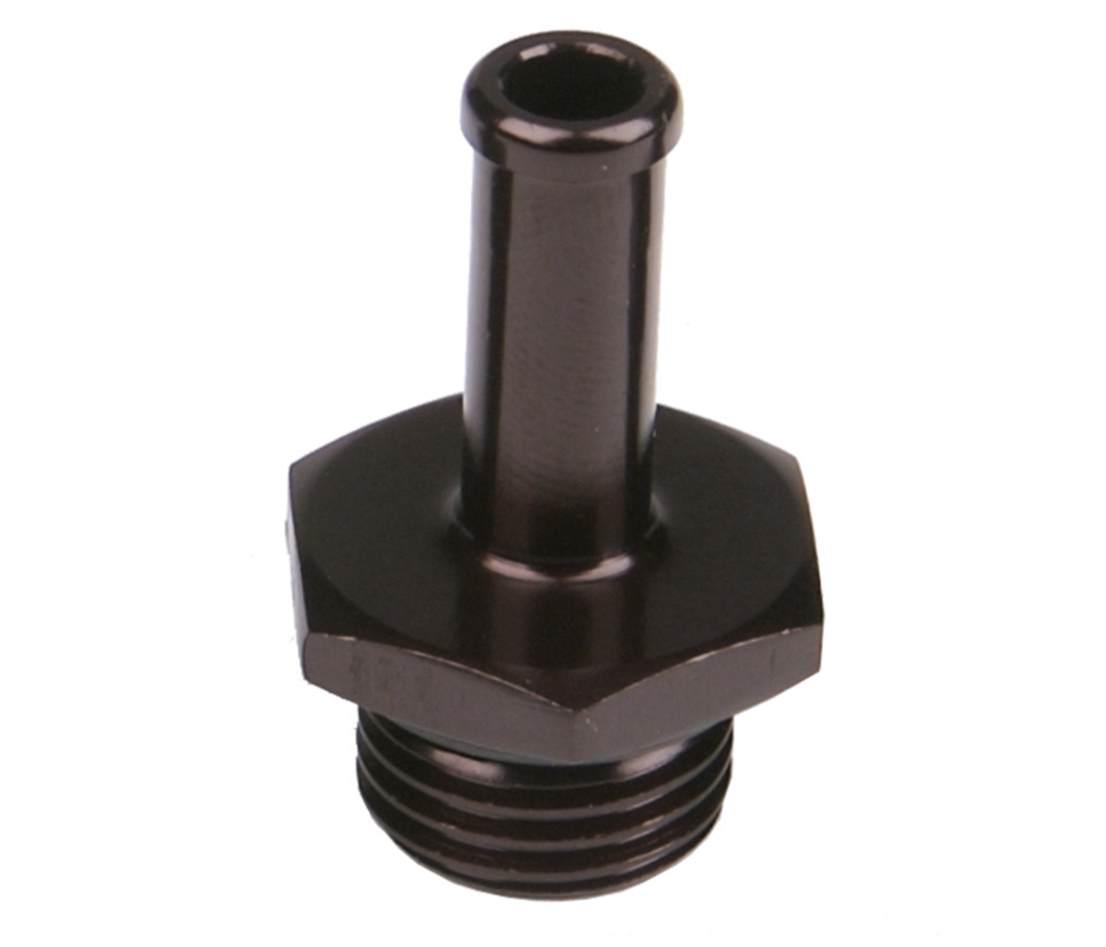 Fitting, Male -4 AN, 5/16 in. Hose Barb, Aluminum, Black, Each