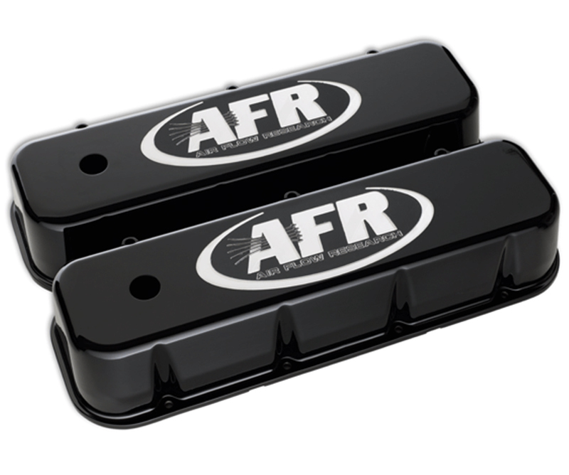 AFR BBC Standard Valve Covers, Black Powder Coat, Includes rubber grommets & baffles