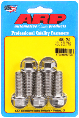 ARP Bolt Kit - 6pt (5) 1/2-13 x 1.250 ARP Bolt Kit - 6pt (5) 1/2-13 x 1.250