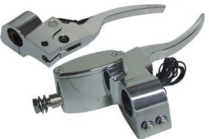 BILLET CUSTOM HARLEY HAND CONTROL KIT CHROME CABLE CLUTCH