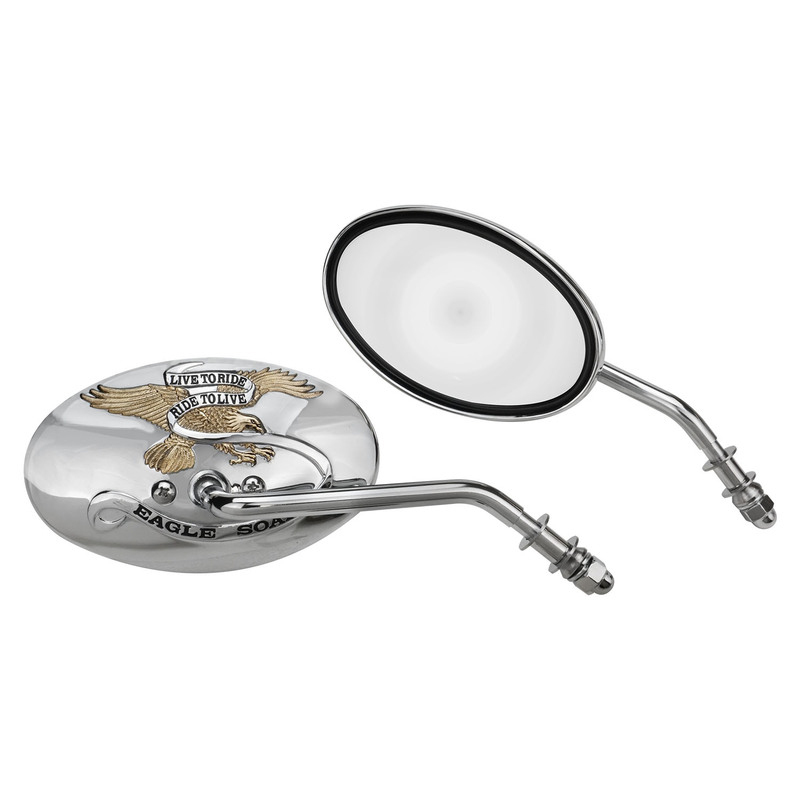 MIRROR SET LIVE TO RODE WITH GOLD EAGLE FOR HARLEY