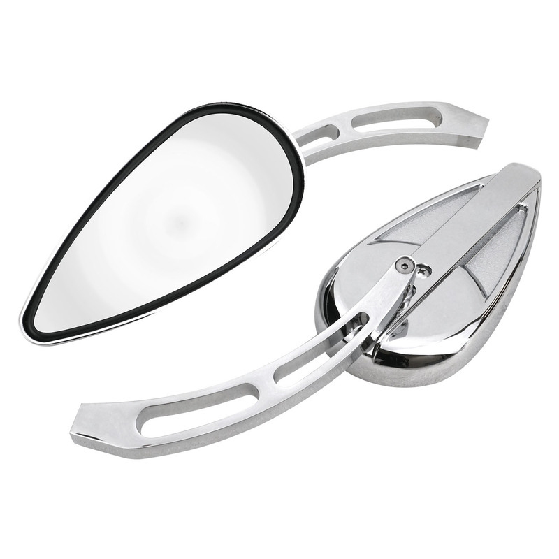 TEARDROP MIRROR WITH SLOT STEM For HARLEY & CUSTOMS