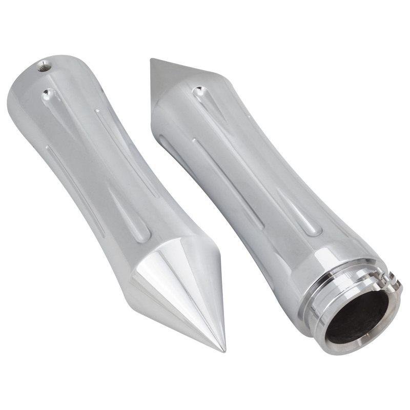 Chrome Spiked Groove Grips set FOR HARLEY