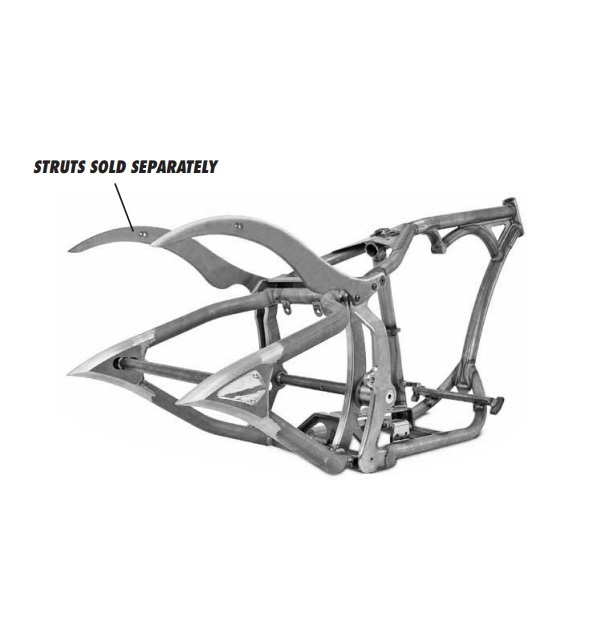 Frame for Harley Curved Dagger / Softail Style 300/330 1-1/2' 38 rake, 2' Stretch 5' BBS