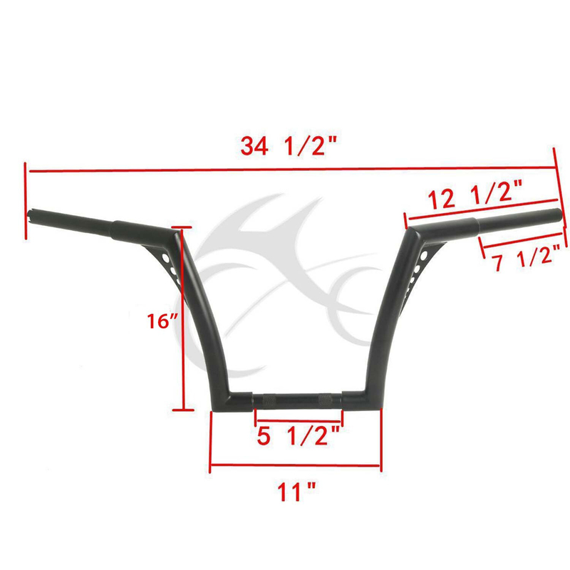 Bonaza Bars Black For Harley 16' Fat 1-1/4