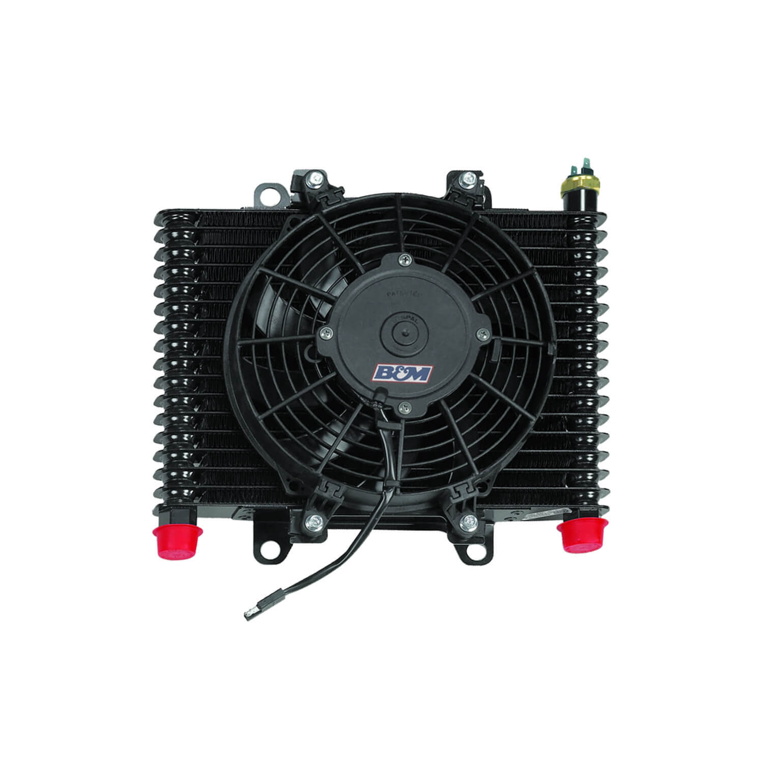 Oil Cooler, B&M Hi-Tek Supercooler with Fan, 13.5" x 9" x 3.5" with a 9.5" diameter fan.