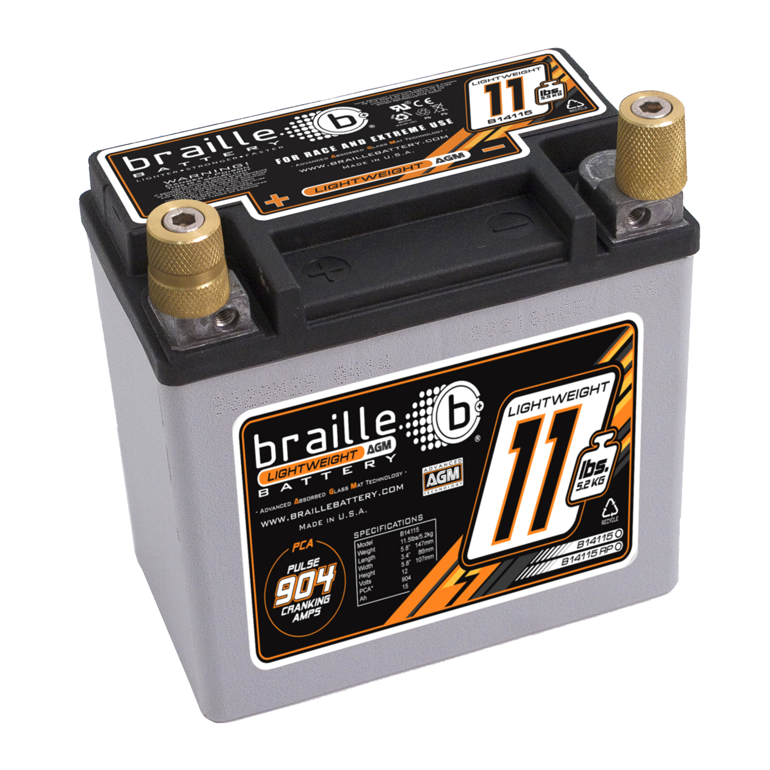 Batterie 12V, 15amp, Advanced AMG 5.2kgs 147x86x147mm,Left positive
