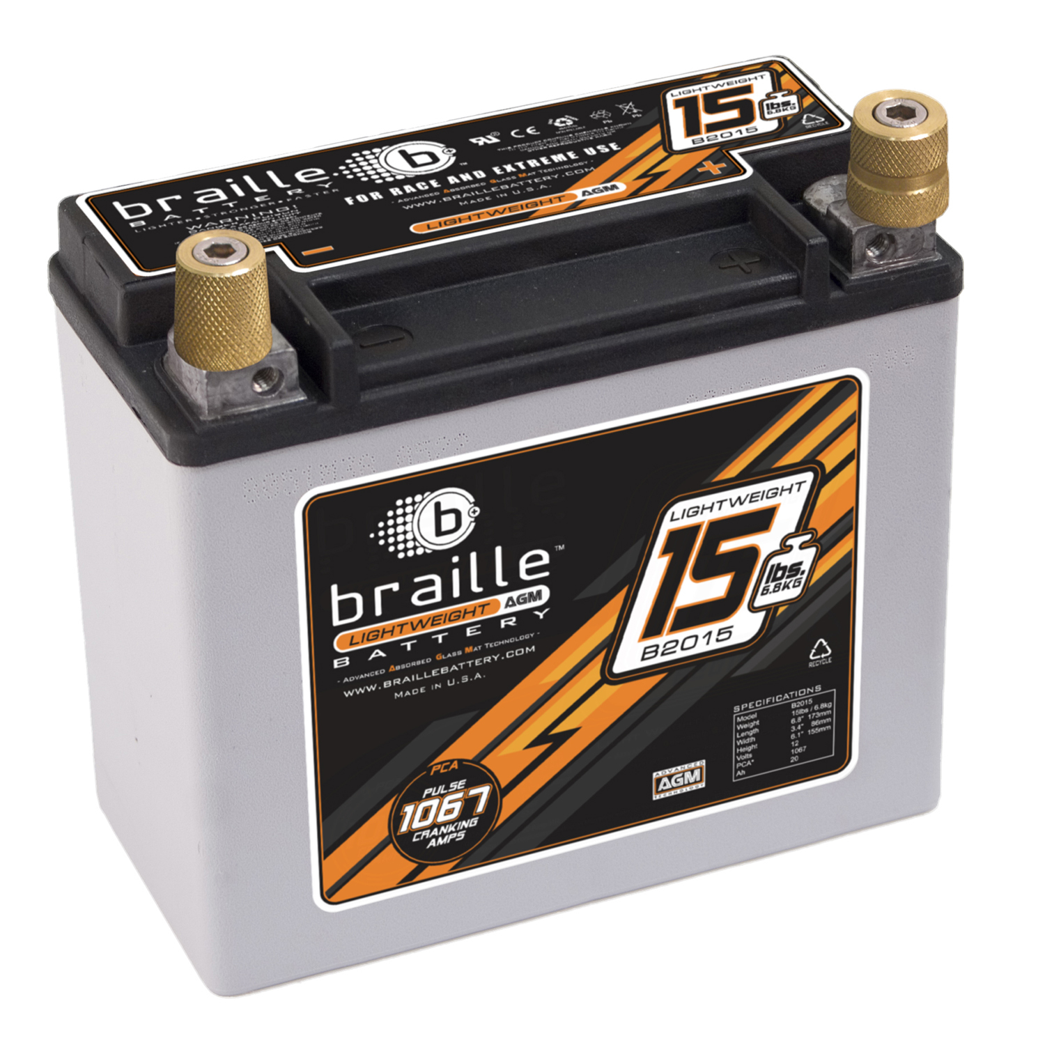 Batterie 12V, 20amp, Advanced AMG 6.8kgs 173x86x155mm, Right positive