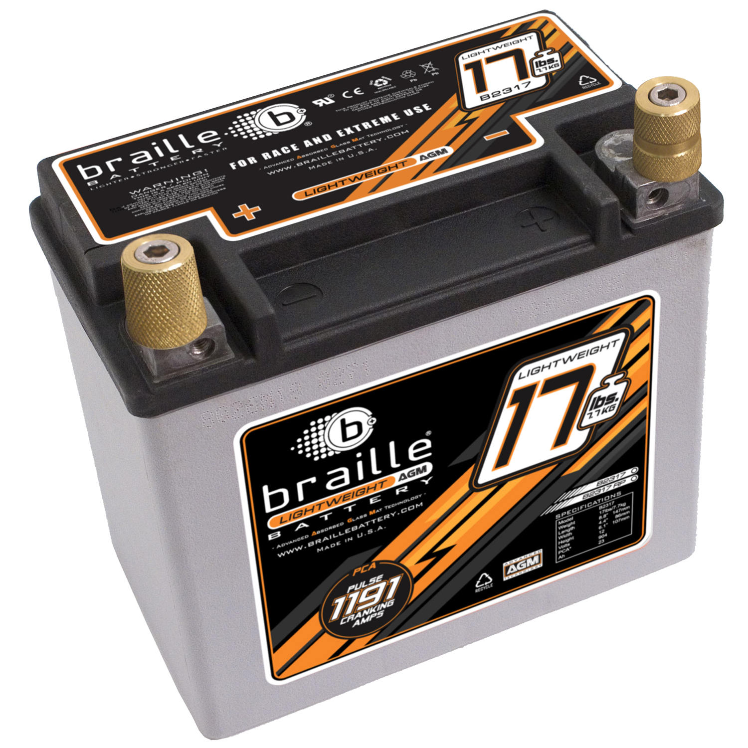 Batterie 12V, 23amp, Advanced AMG 7.7kgs 175x102x155mm, left positive